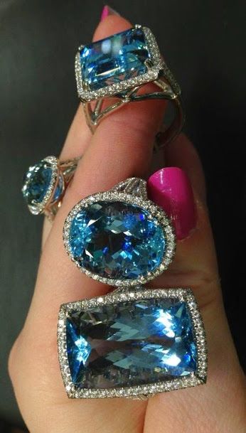 #Aquamarine and #diamond #rings by #Coast Diamond