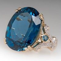 Fashion Jewelry 18 K Yellow Gold Filled Round Blue Sapphire Women's Wedding Ring AAA CZ Band Size6-10 | Wish