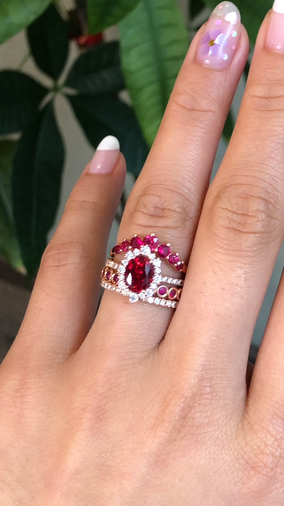 Unique July Birthstone Rings Ruby Ring Stack Rose Gold by La More Design Jewelry
