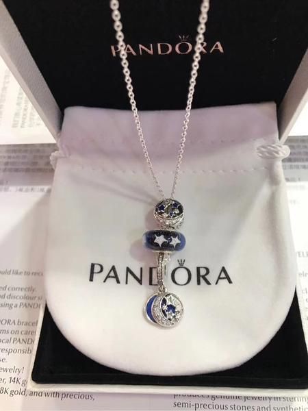 pandora silver charm pendant necklace pure 925 sterling silver comes with origin...