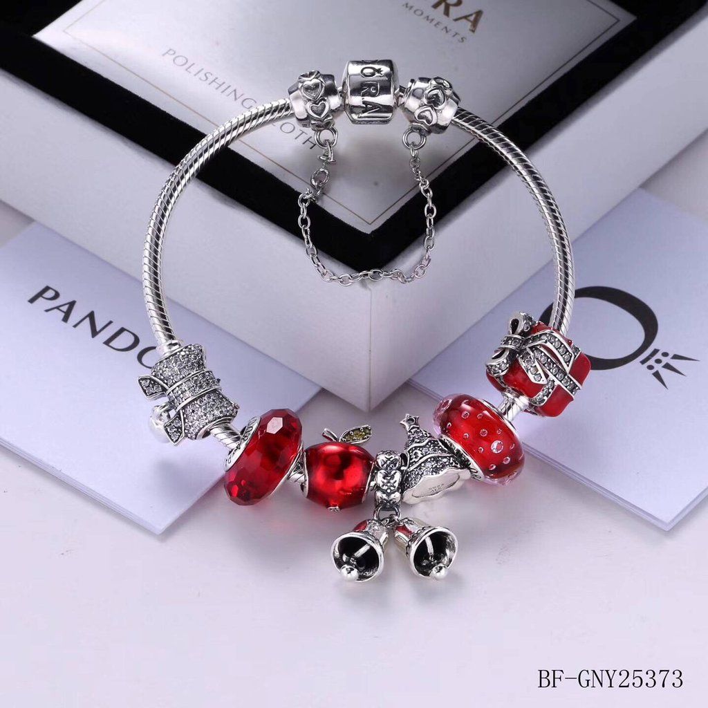 Pandora red Christmas charm bracelet