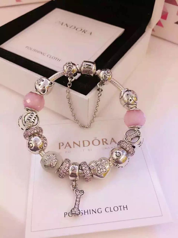 Tendance Bracelets 50% OFF!!! $379 Pandora Charm Bracelet Pink White. Hot Sale!!...
