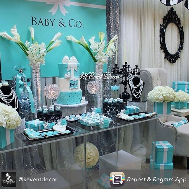 The Party Savor on Instagram: “Who doesn't love a great Tiffany & Co inspired baby shower or even birthday party. Don't you just love this baby shower by @keventdecor”
