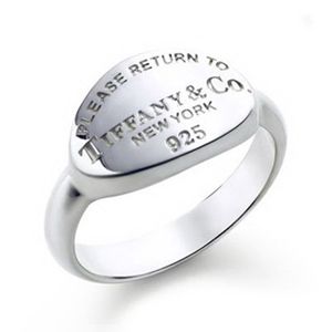Tiffany  Co Engraved Oval Tag Ring